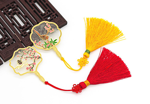 中國風團扇流蘇書簽定制