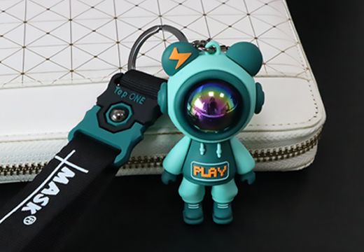 太空小熊可愛卡通鑰匙扣定制