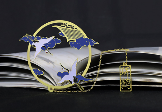 瑞鶴吉祥金屬書簽定制