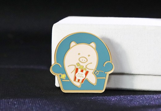 卡通小豬金屬徽章定制