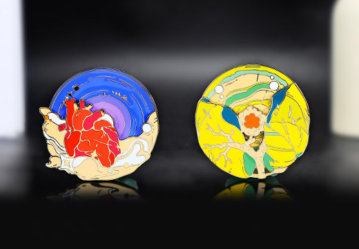 旋轉(zhuǎn)琺瑯金屬徽章定制