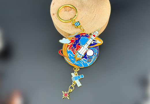 航天琺瑯金屬鑰匙扣定制