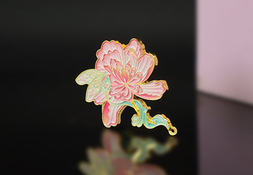 花朵鋅合金金屬徽章定制