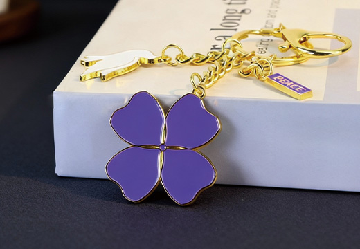 四葉草金屬鑰匙扣掛件定制