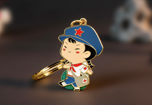 紅色文化金屬鑰匙扣定制